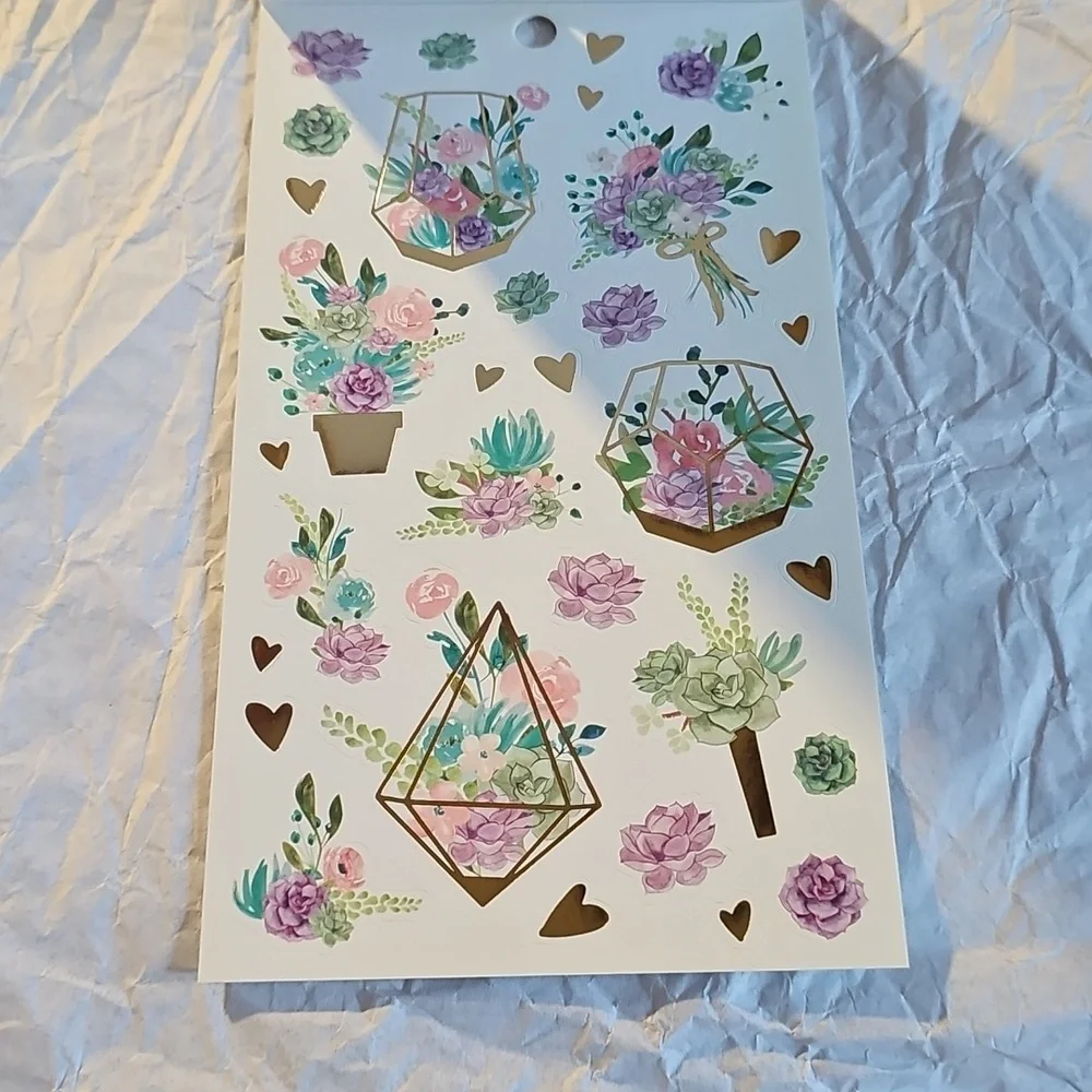 NWT Recollections Floral 'Lady' Sticker Sheet - Pink, Green, Yellow, Teal 679pcs